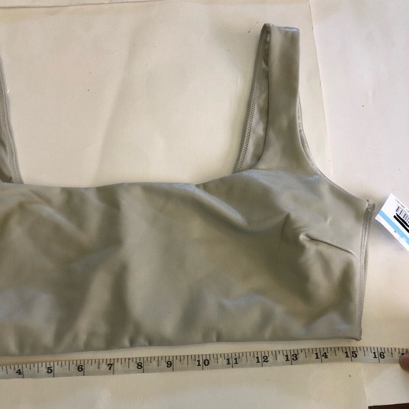 SKIMS Faux Leather Bralette Top in Shell Plus Size 2X - Picture 12 of 15